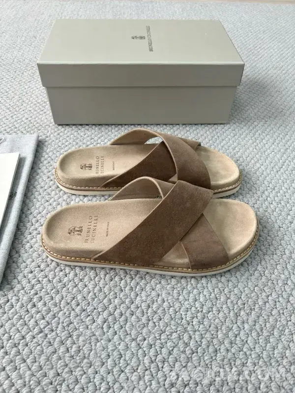 보스넬로쿠치넬리 보스넬로 쿠치넬리 크로스 스트랩 슬라이드 슬리퍼 상세 이미지