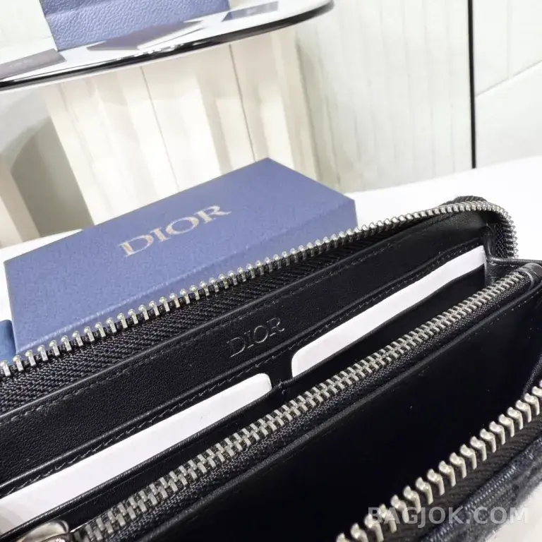 디올 디올 자카드 지퍼 장지갑 상세 이미지