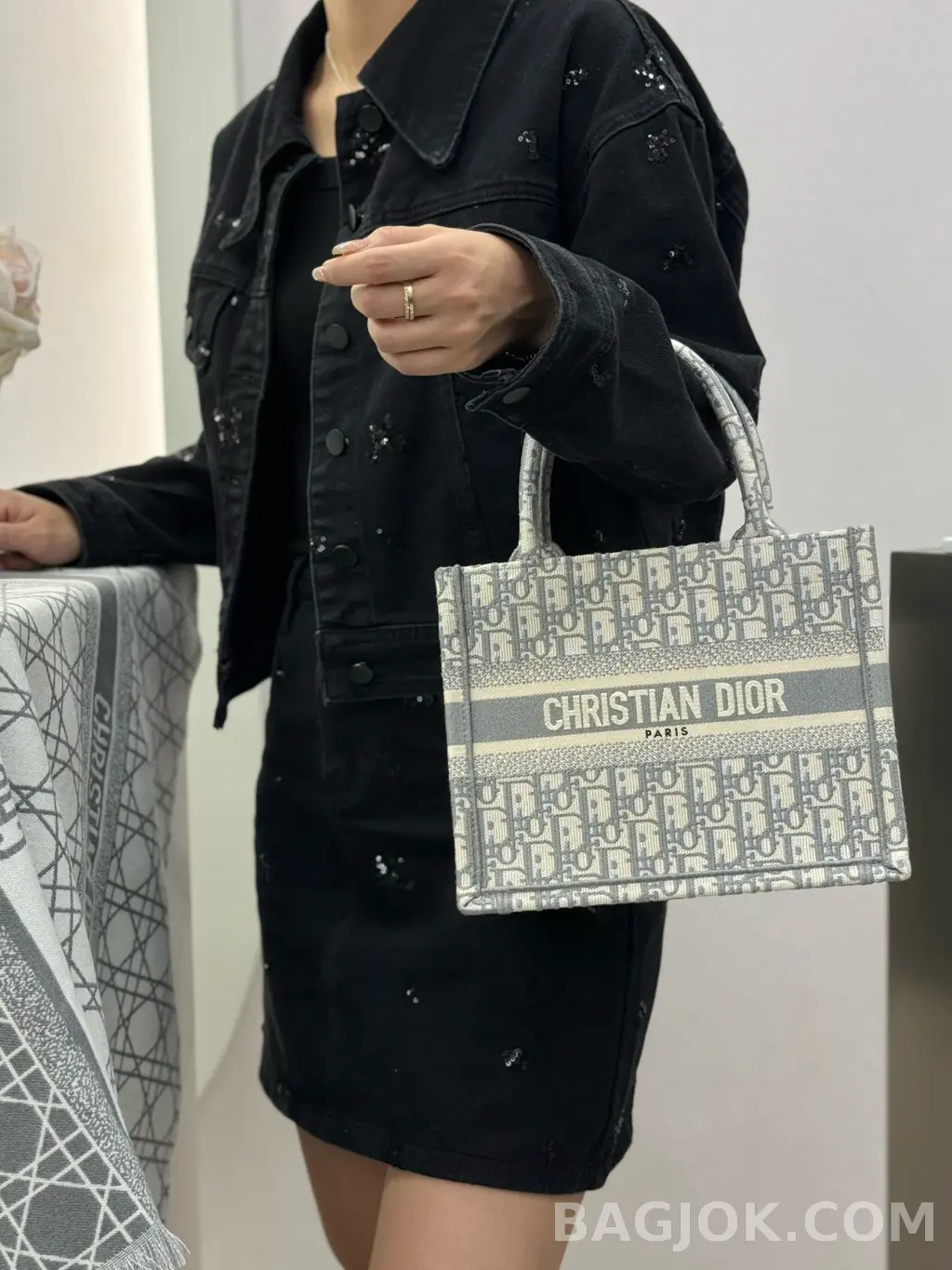 디올 디올 오블리크 자수 북 토트백 스몰 상세 이미지