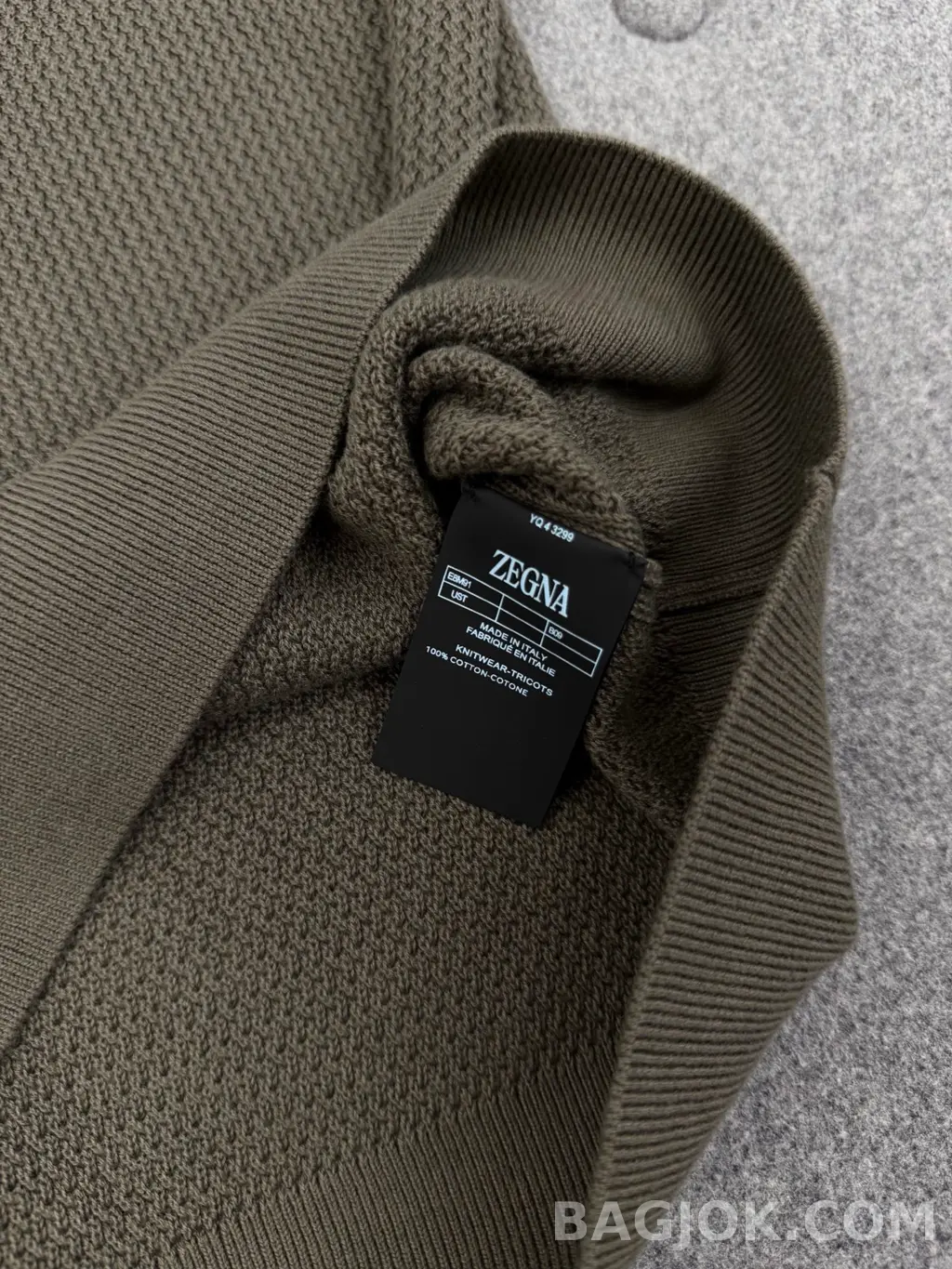 제냐 ZEGNA 프리미엄 코튼 텍스처드 니트 폴로셔츠 상세 이미지