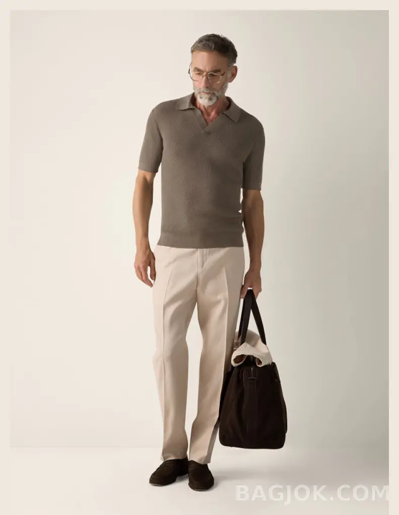 제냐 ZEGNA 프리미엄 코튼 텍스처드 니트 폴로셔츠 상세 이미지