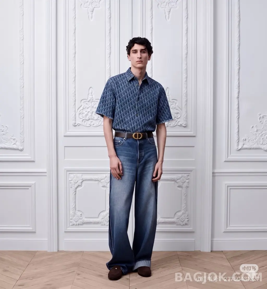디올 Dior Oblique 데님 숏 슬리브 셔츠 상세 이미지