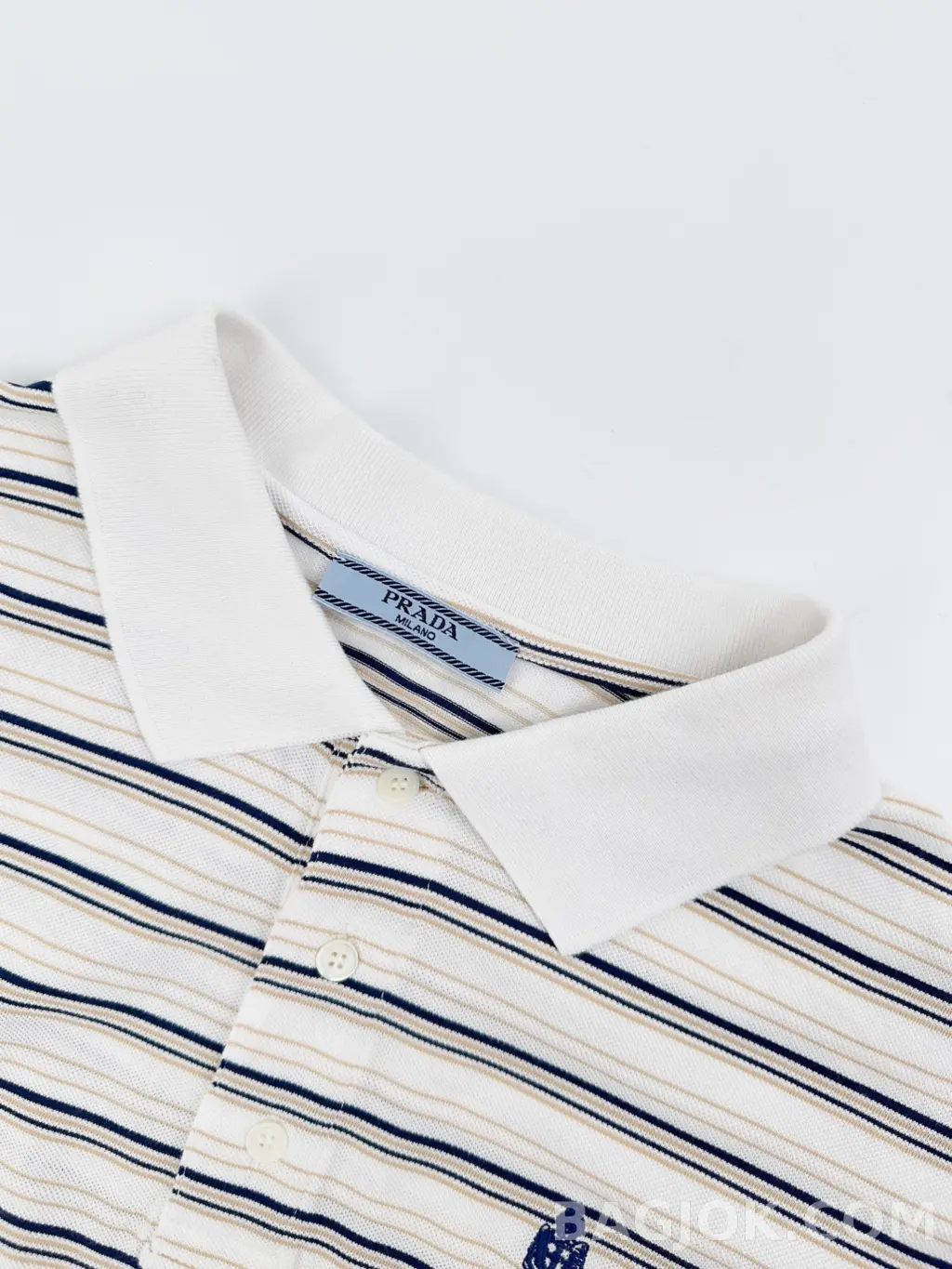 프라다 Prada Striped 피케 폴로 셔츠 상세 이미지