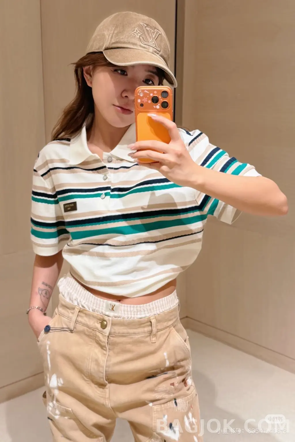 루이비통 Louis Vuitton 스트라이프 코튼 폴로 셔츠 상세 이미지