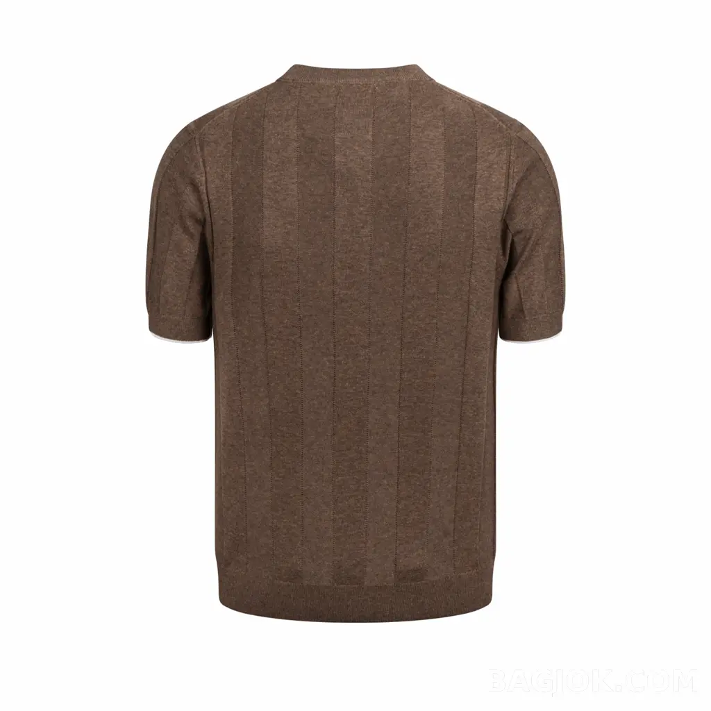 보스넬로쿠치넬리 Brunello Cucinelli 린넨 혼방 헨리넥 숏슬리브 니트 상세 이미지