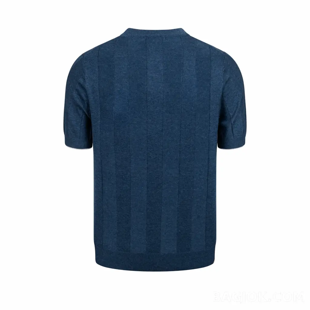 보스넬로쿠치넬리 Brunello Cucinelli 린넨 혼방 헨리넥 숏슬리브 니트 상세 이미지