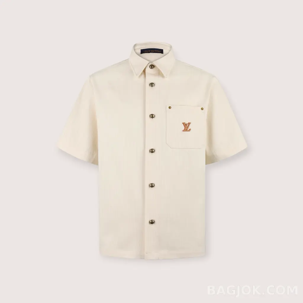 Louis Vuitton 크림 오버핏 린넨 코튼 슬럽 숏슬리브 셔츠_대표이미지