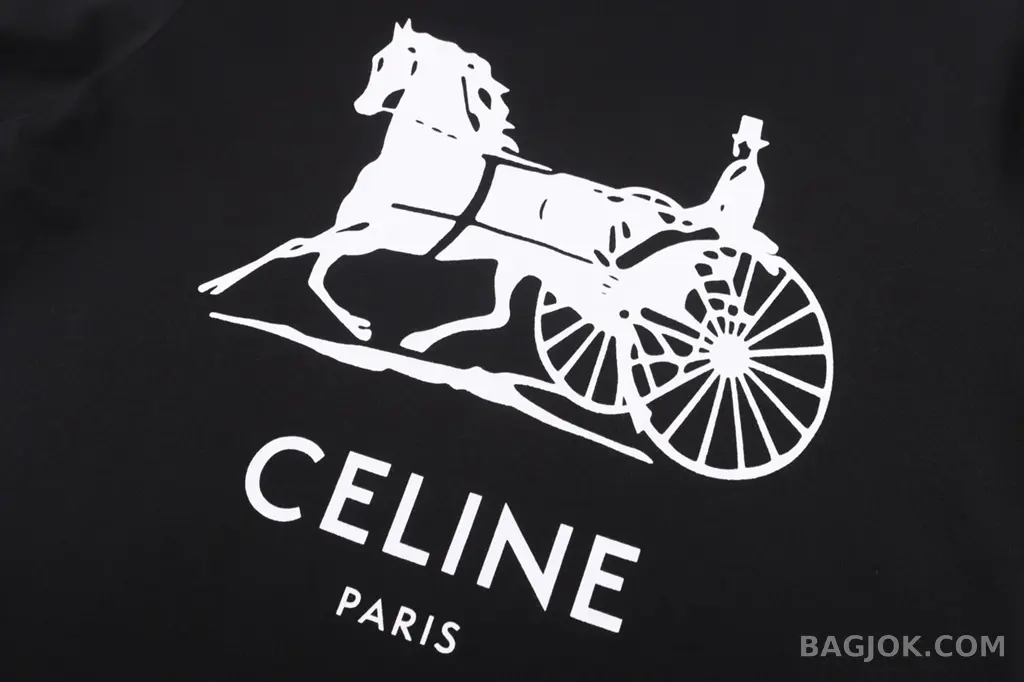 셀린느 Celine 루즈핏 칼레슈 플록 그래픽 티셔츠 상세 이미지