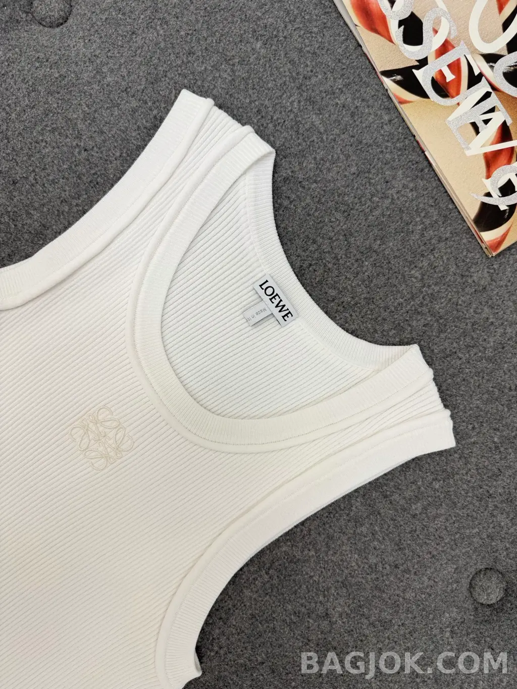 로에베 Loewe 아나그램 자수 리브드 슬리브리스 탱크탑 상세 이미지