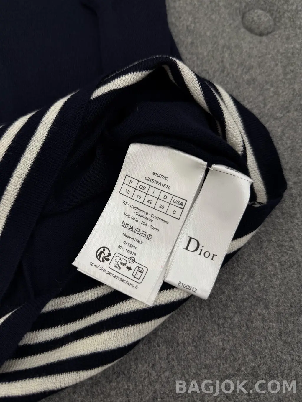 디올 Dior 캐시미어 실크 혼방 보우 타이 니트 탑 상세 이미지