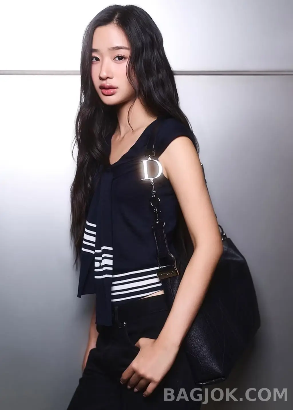 디올 Dior 캐시미어 실크 혼방 보우 타이 니트 탑 상세 이미지