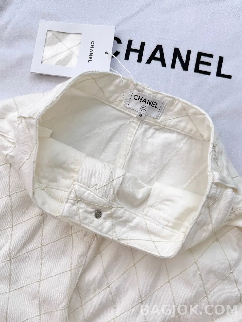 샤넬 Chanel 퀄팅 다이아몬드 카고 와이드 팬츠 상세 이미지