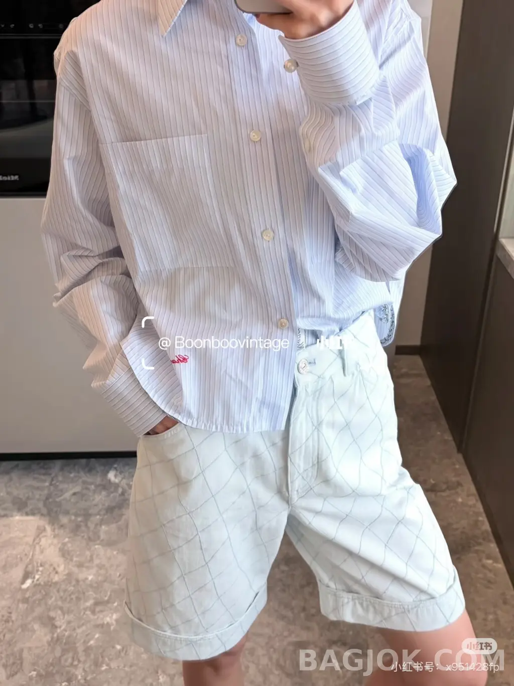샤넬 Chanel 퀄팅 다이아몬드 카고 쇼츠 상세 이미지