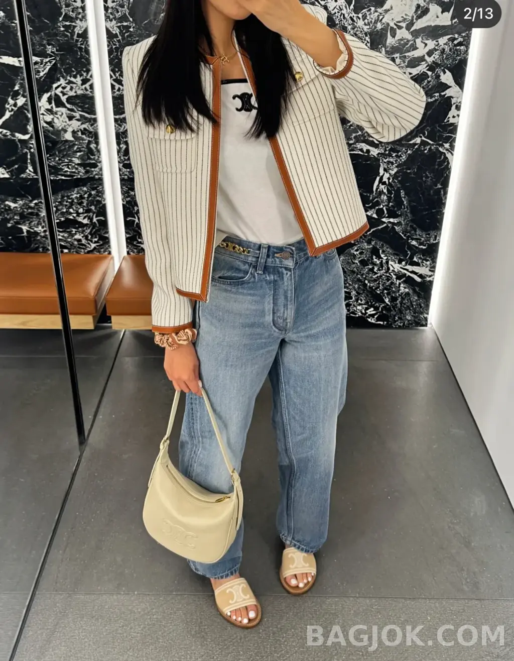 셀린느 CELINE 엘로이즈백 레더 스몰 상세 이미지