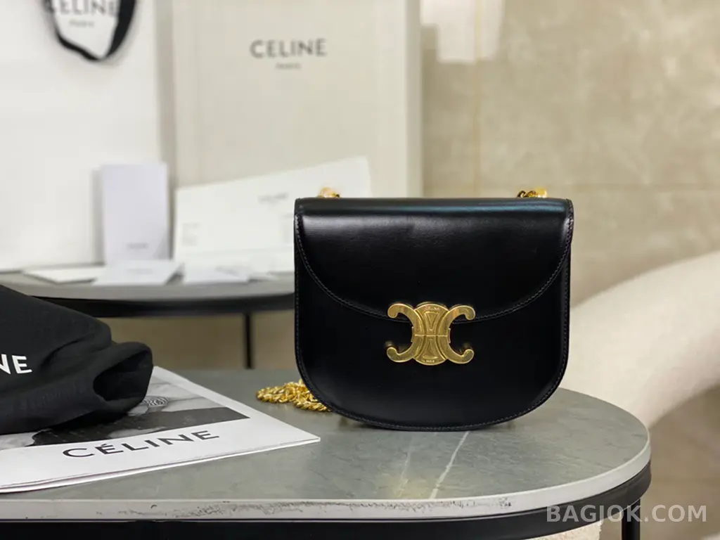 셀린느 CELINE 트리옹프 틴 베사체 레더 체인백 상세 이미지