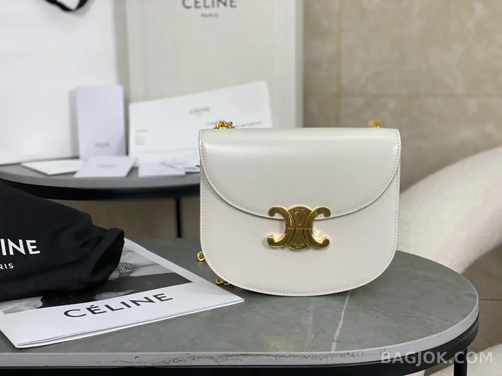 셀린느 CELINE 트리옹프 틴 베사체 레더 체인백 상세 이미지