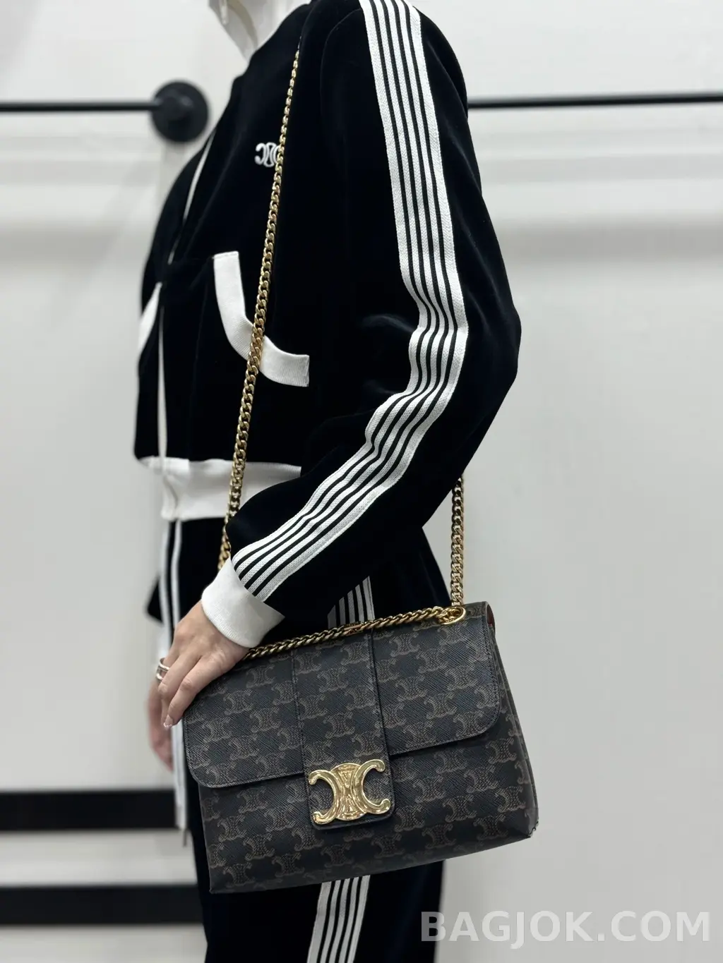 셀린느 CELINE 미디움 빅투아르 체인백 캔버스 상세 이미지