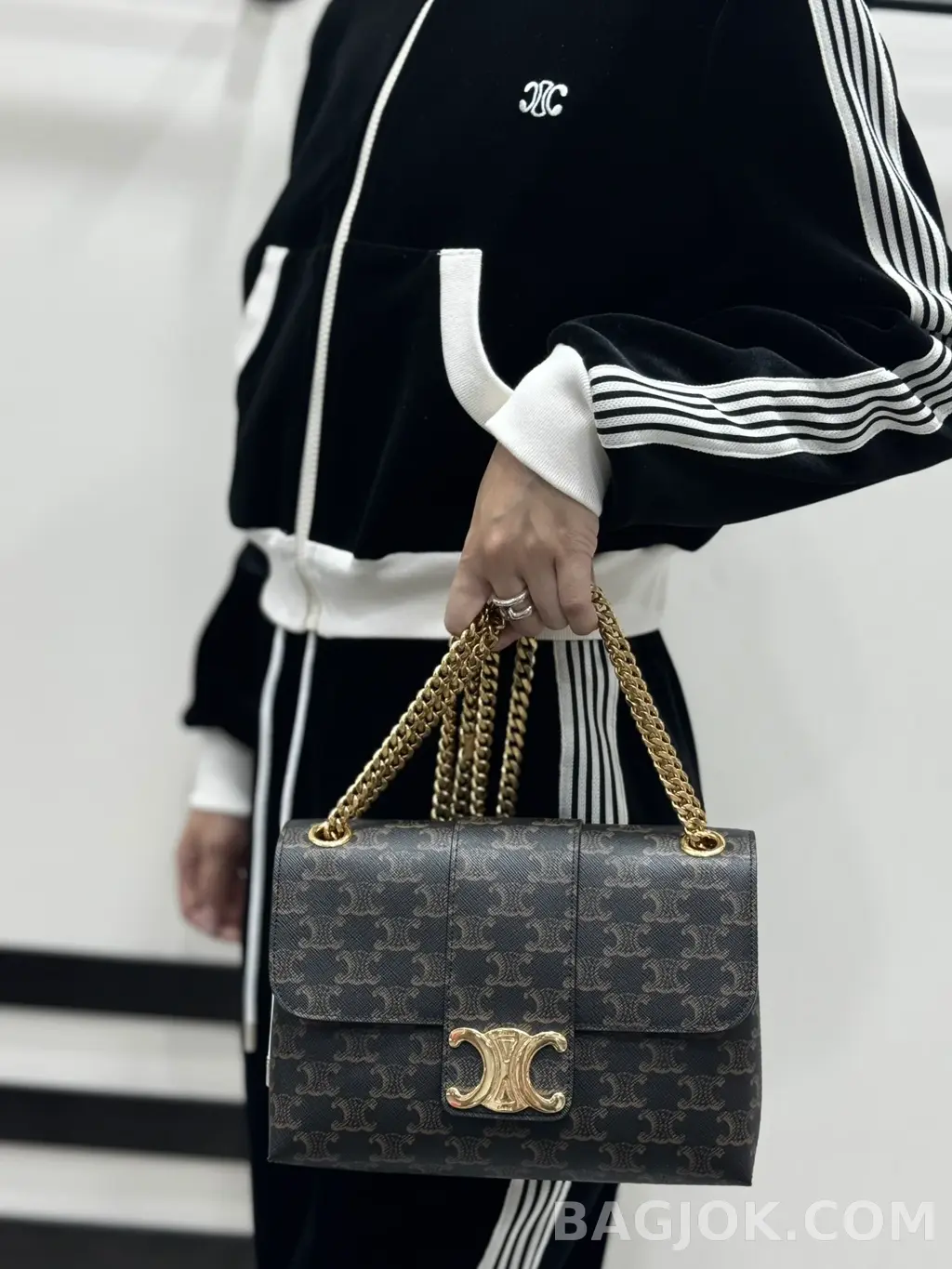 셀린느 CELINE 미디움 빅투아르 체인백 캔버스 상세 이미지