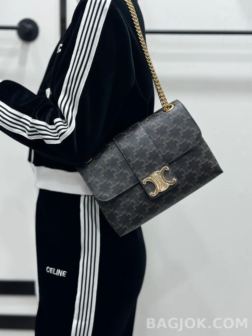 셀린느 CELINE 미디움 빅투아르 체인백 캔버스 상세 이미지