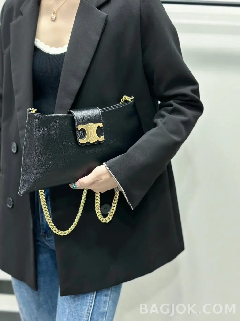 셀린느 CELINE 윌튼 트리옹프 클러치 숄더백 상세 이미지