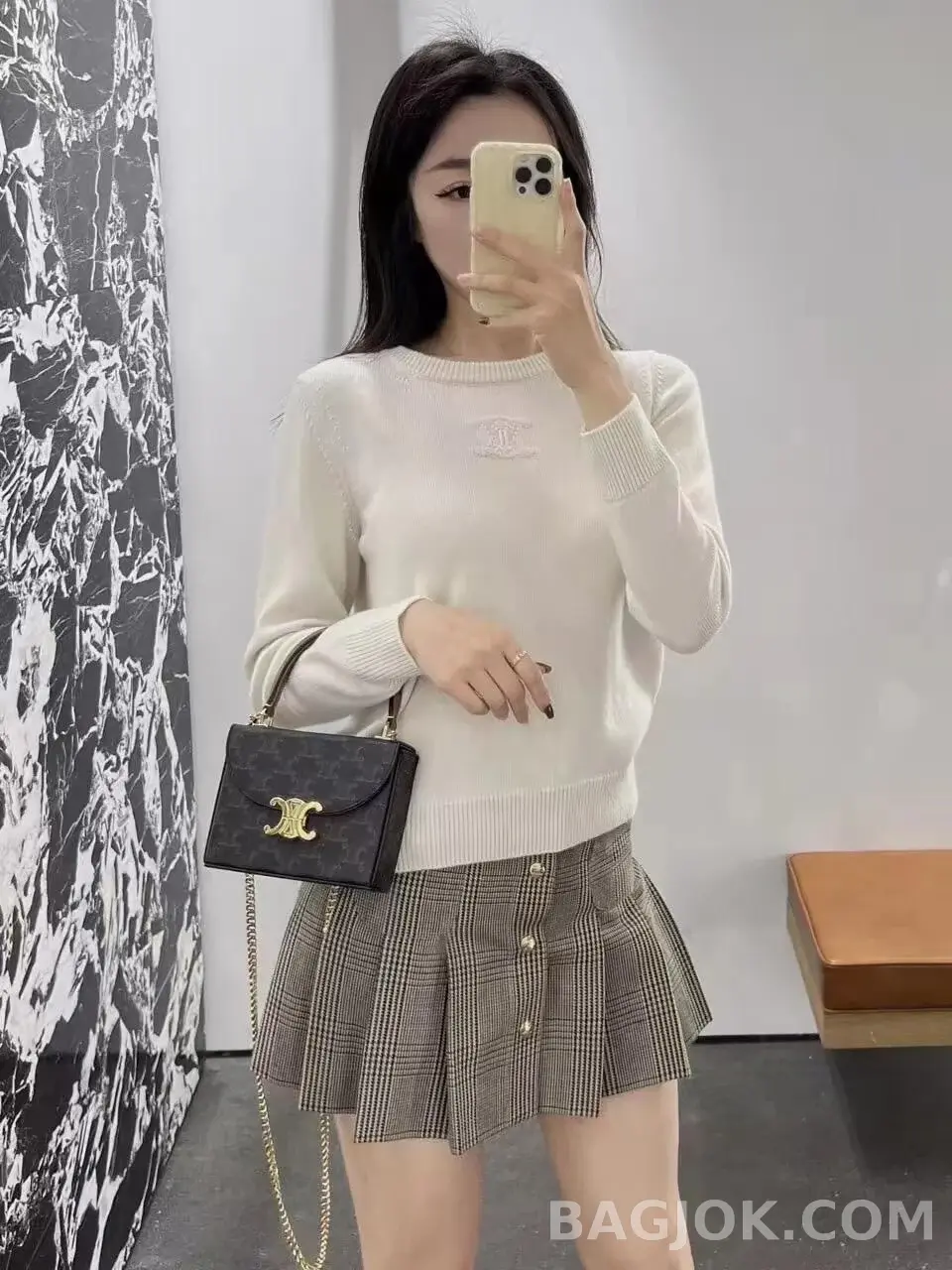 셀린느 CELINE 트리옹프 블랑딘 박스백 캔버스 스몰 상세 이미지