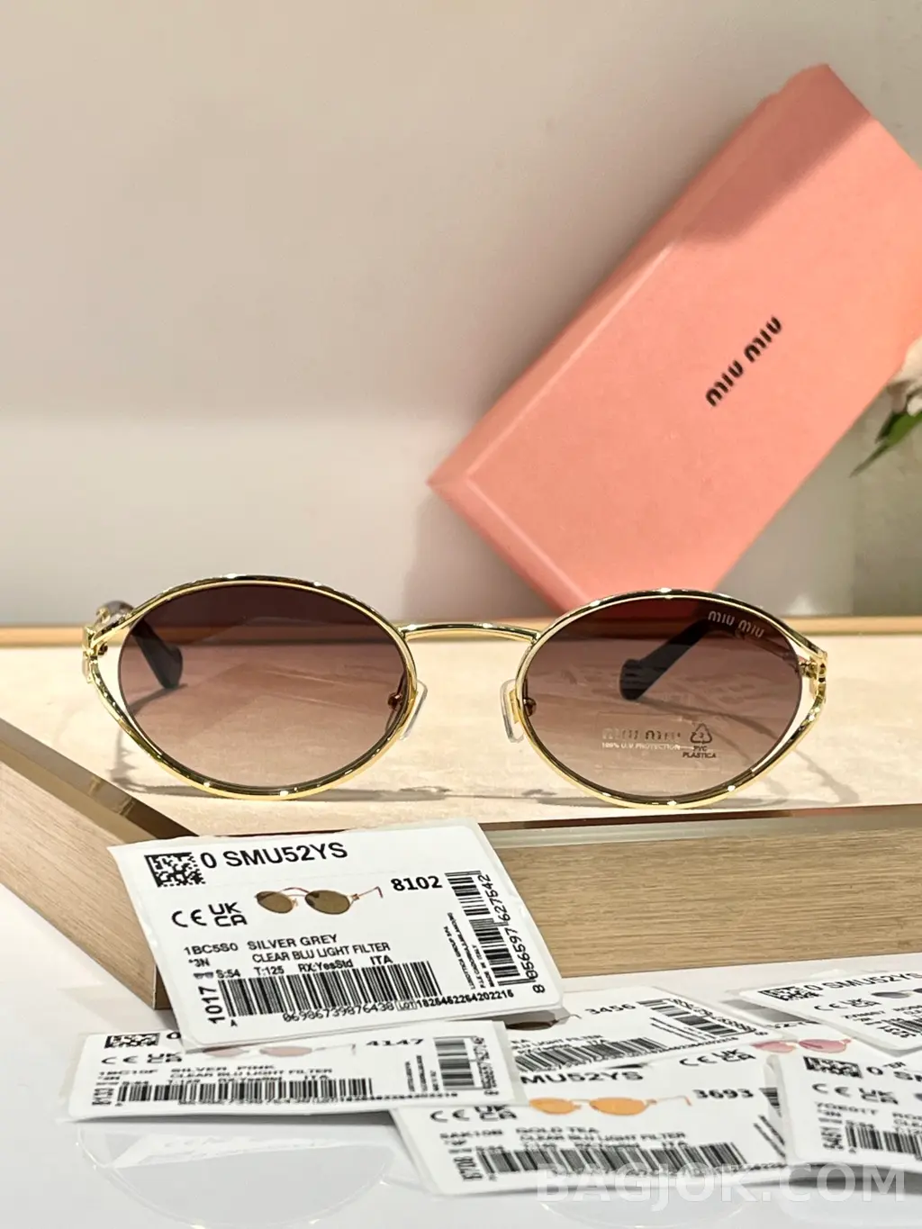 미우미우 MIU MIU SMU52Y 오벌 메탈 Sunglasses 상세 이미지