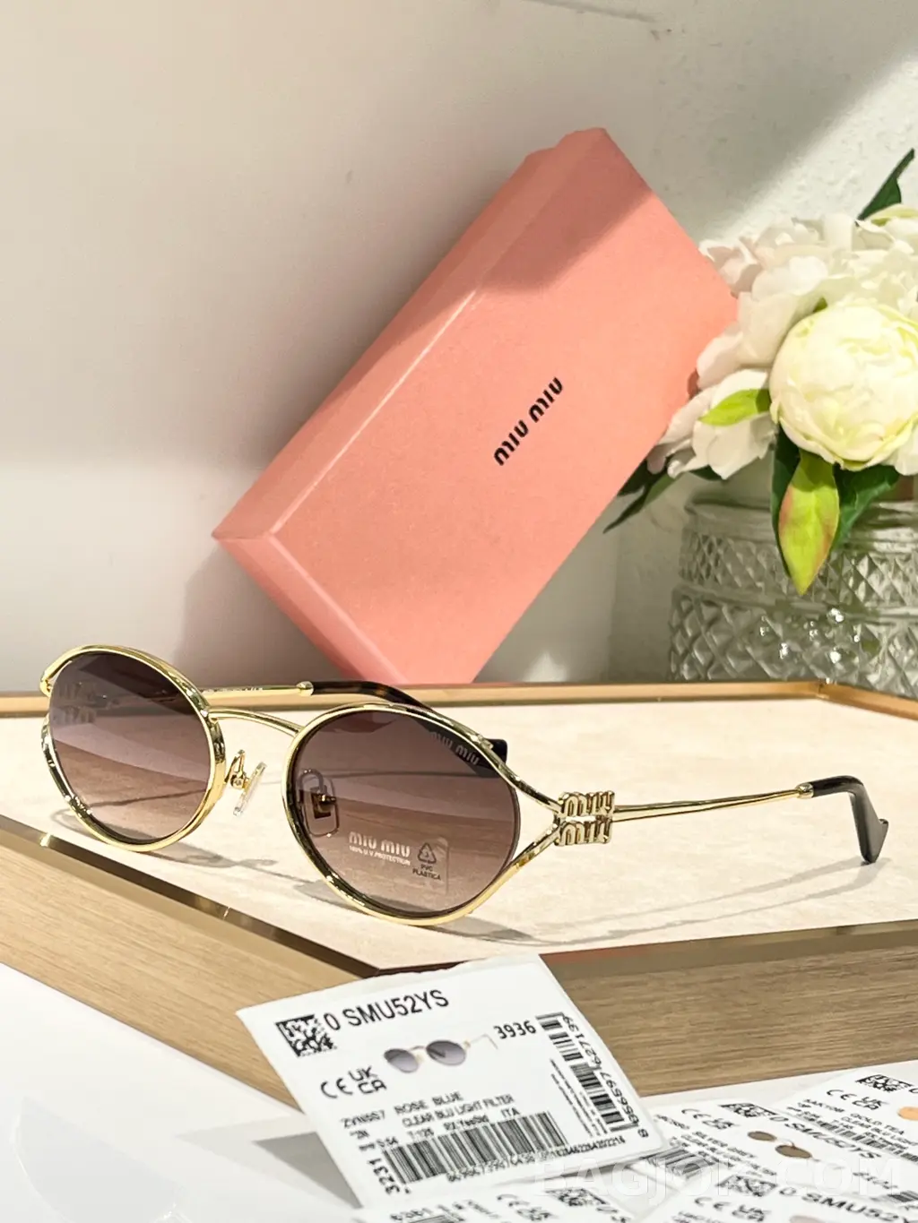 미우미우 MIU MIU SMU52Y 오벌 메탈 Sunglasses 상세 이미지