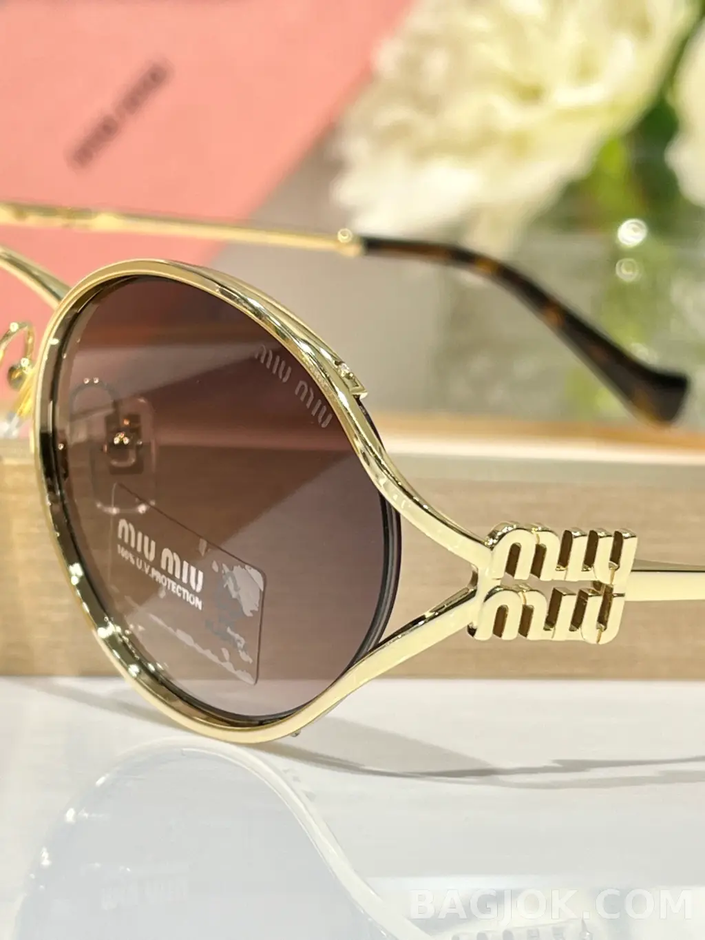 미우미우 MIU MIU SMU52Y 오벌 메탈 Sunglasses 상세 이미지