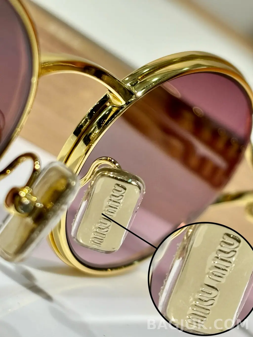 미우미우 MIU MIU SMU52Y 오벌 메탈 Sunglasses 상세 이미지