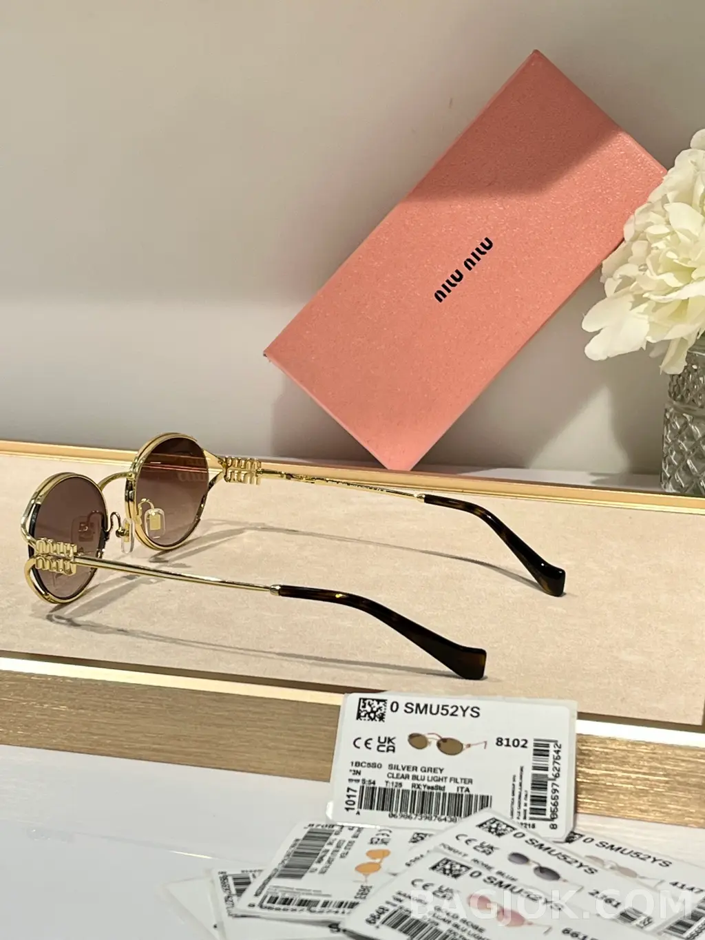 미우미우 MIU MIU SMU52Y 오벌 메탈 Sunglasses 상세 이미지
