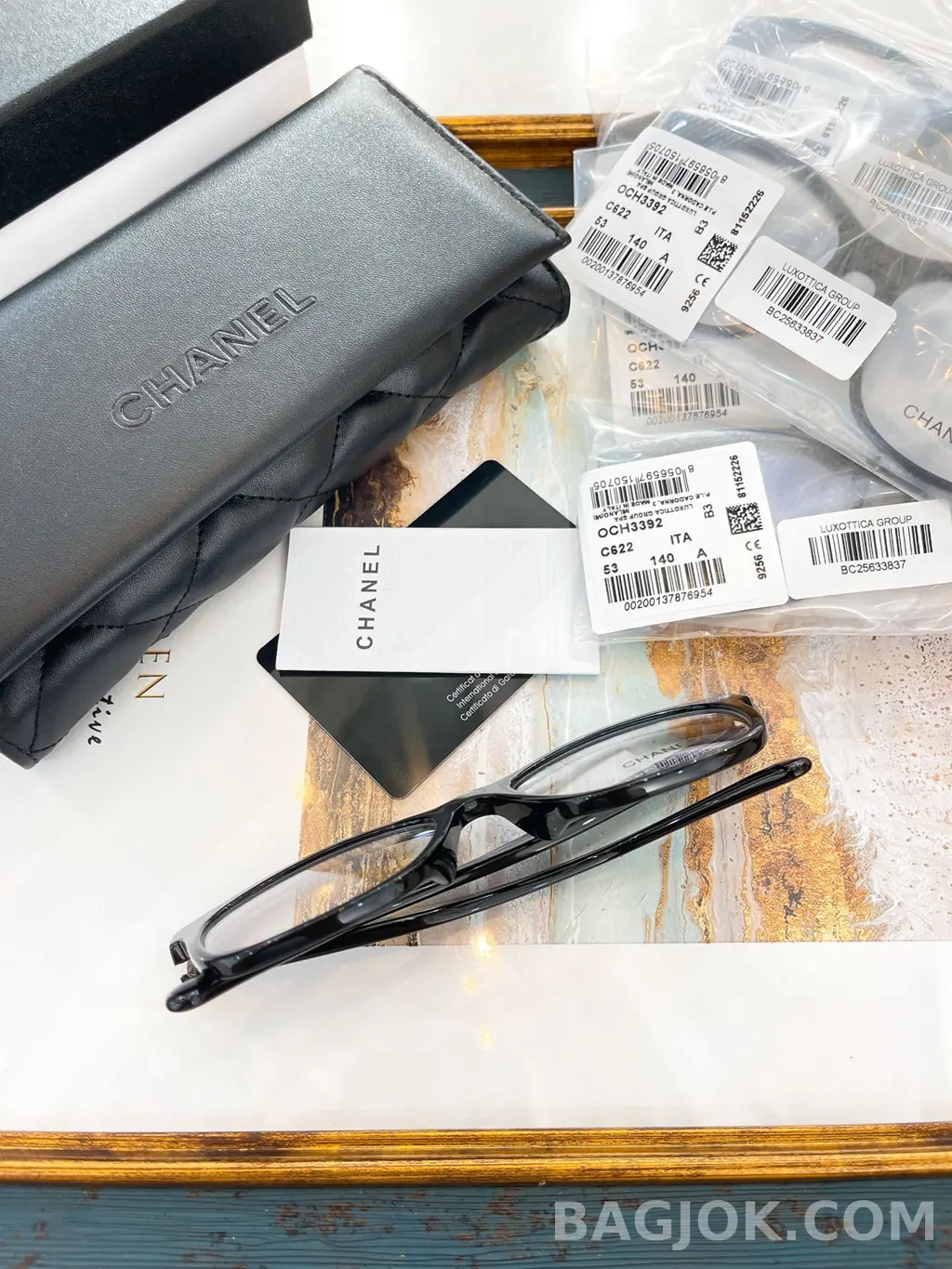 샤넬 CHANEL CH3392 블랙 스퀘어 안경 상세 이미지