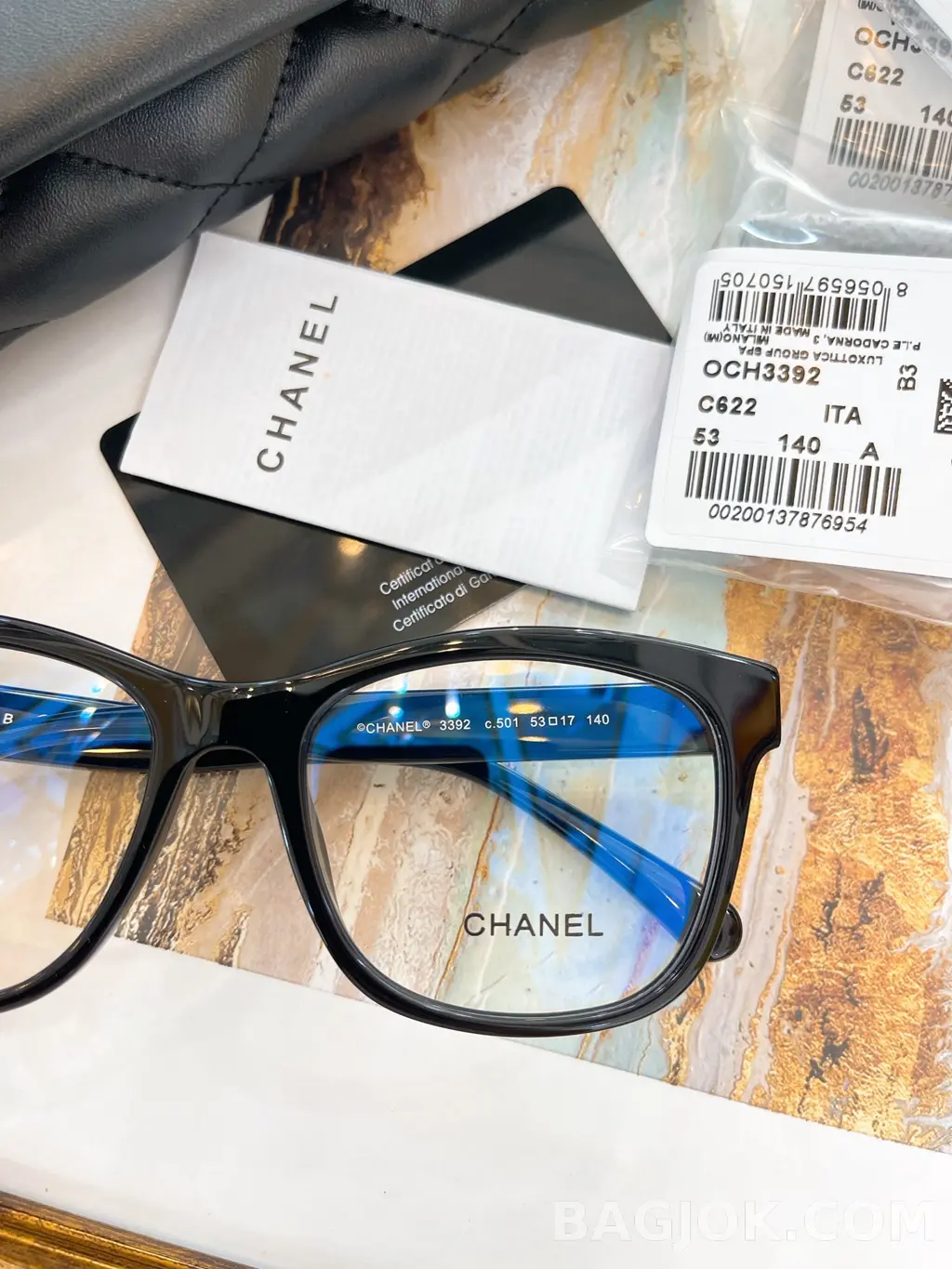 샤넬 CHANEL (GD착용) CH3392 블랙 스퀘어 안경 상세 이미지