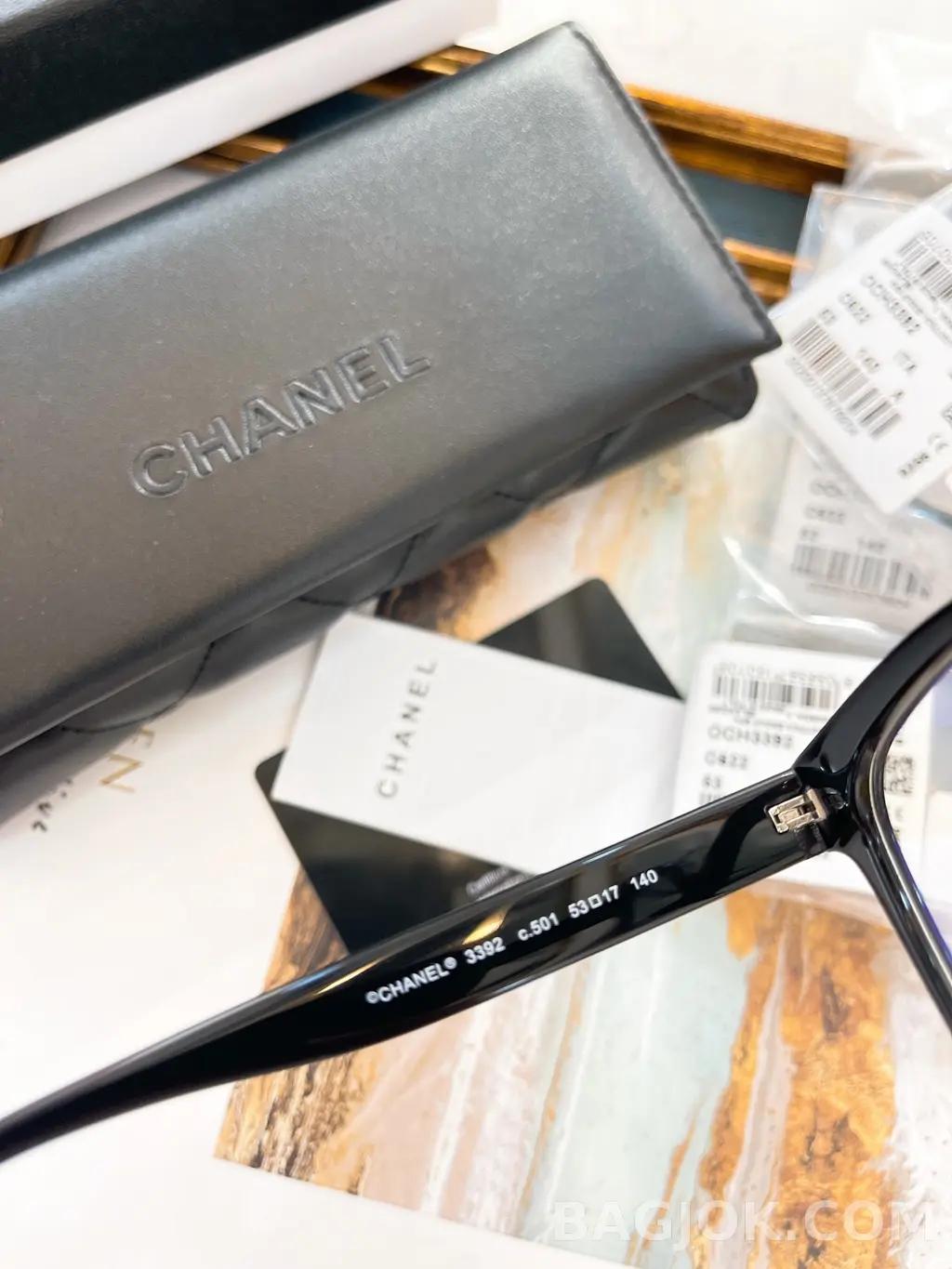샤넬 CHANEL (GD착용) CH3392 블랙 스퀘어 안경 상세 이미지