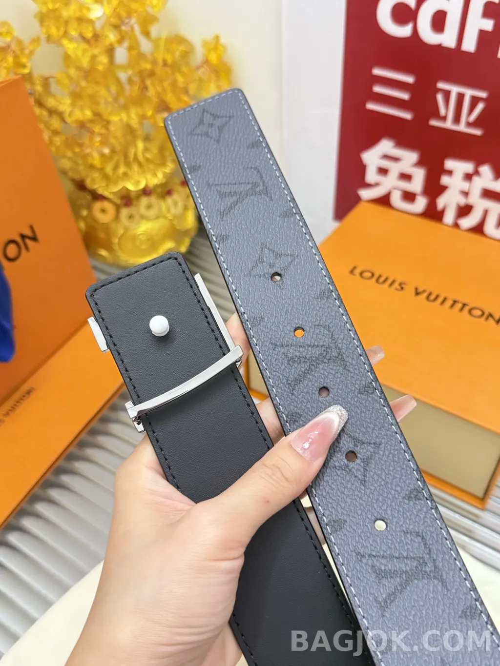 루이비통 루이비통 모노그램 이클립스 라인 벨트 4cm 상세 이미지