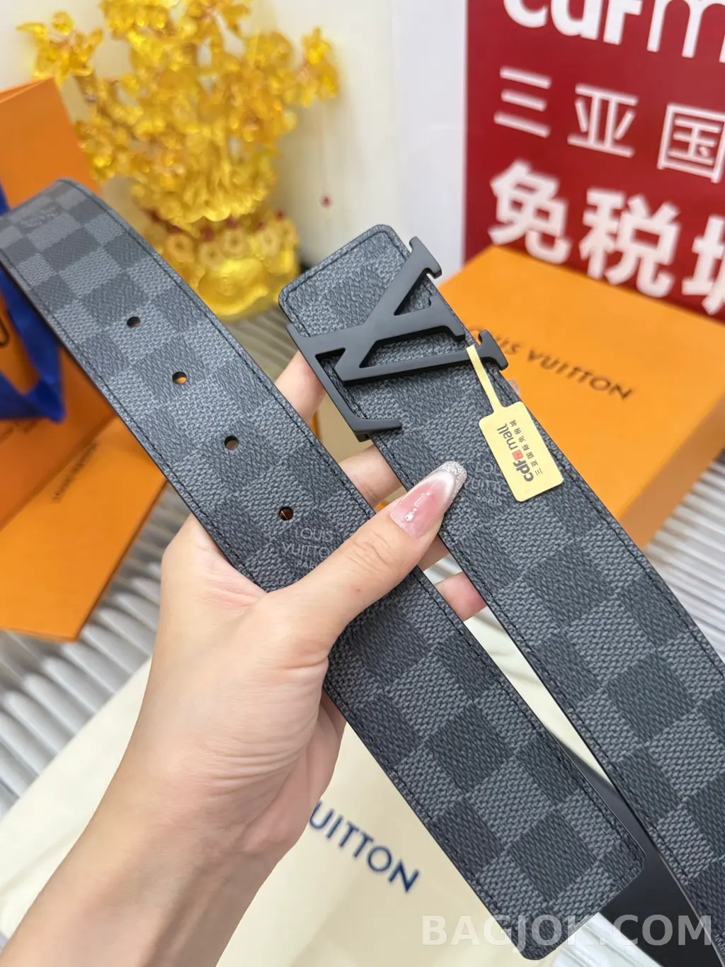 루이비통 루이비통 다미에 그라피트 패턴 벨트 4cm 상세 이미지
