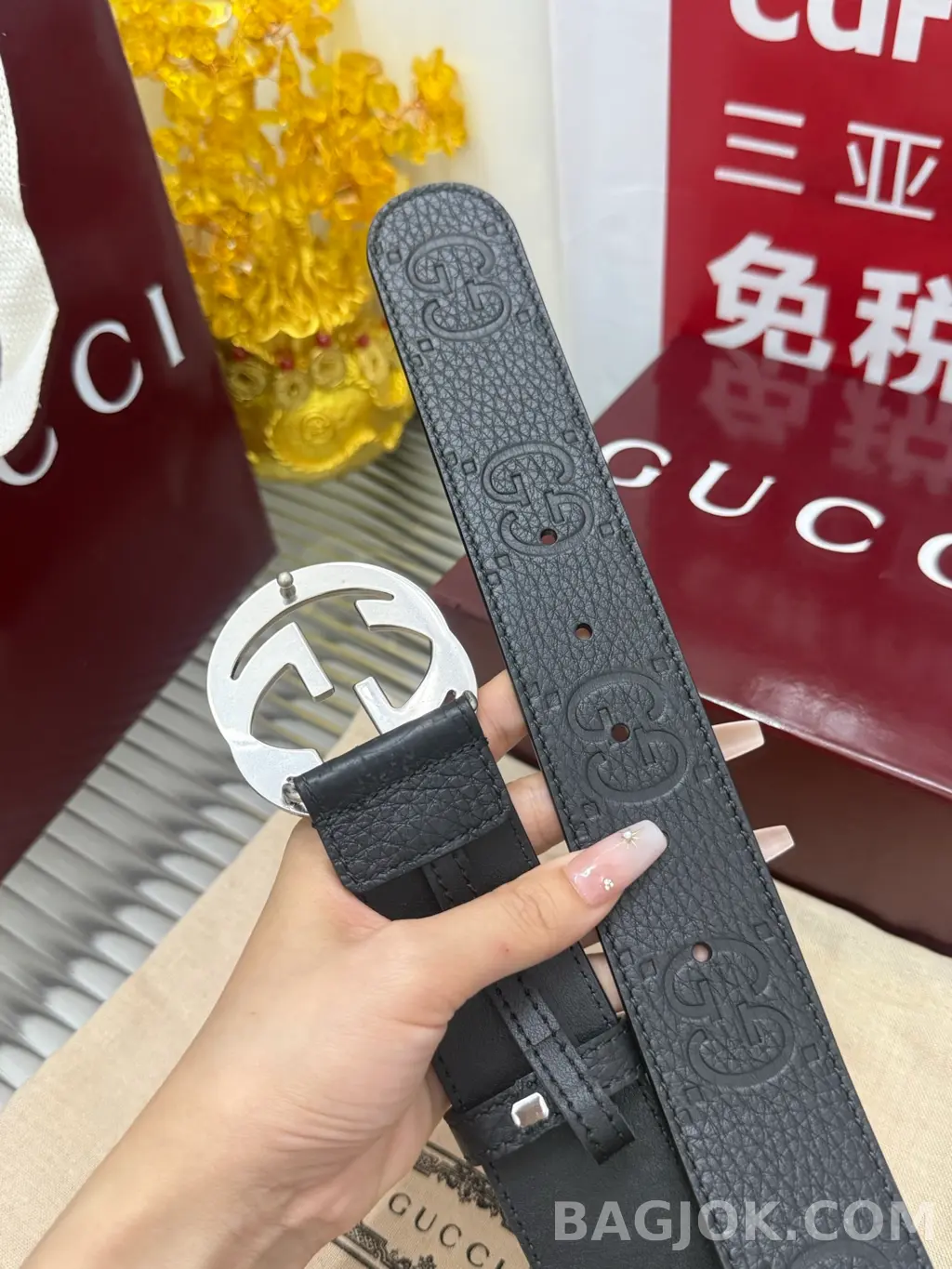 구찌 구찌 G 버클 리버서블 벨트 4cm 상세 이미지