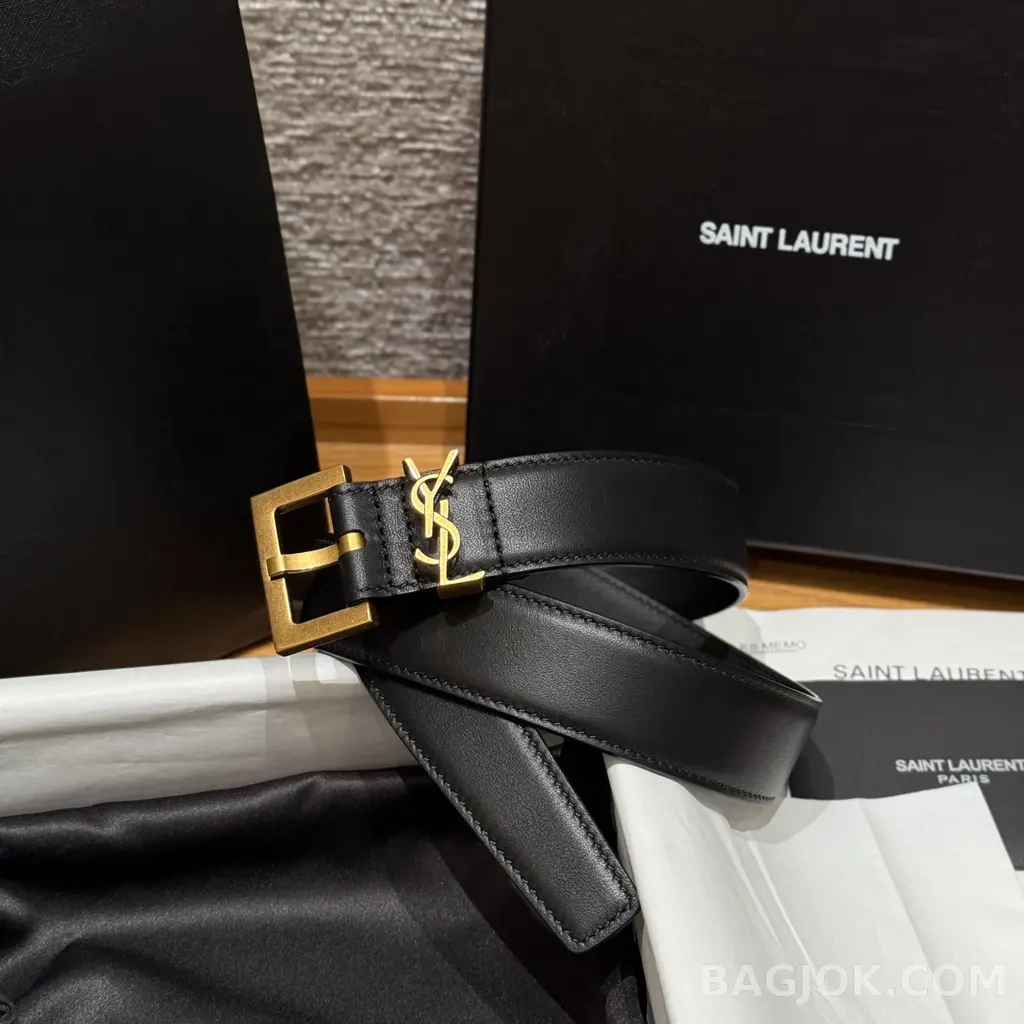 생로랑 생로랑 YSL 모노그램 레더 벨트 상세 이미지