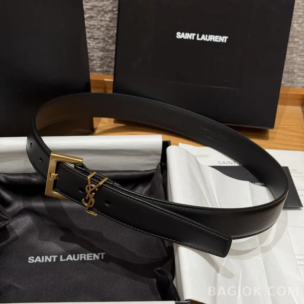 생로랑 생로랑 YSL 모노그램 레더 벨트 상세 이미지