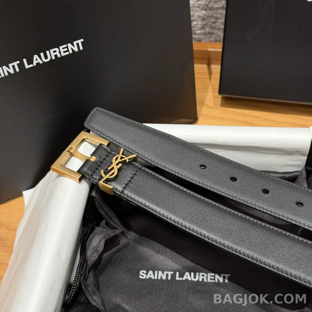 생로랑 생로랑 YSL 모노그램 레더 벨트 상세 이미지