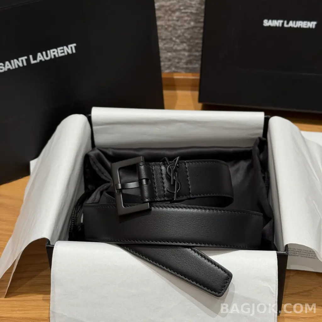 생로랑 생로랑 YSL 모노그램 레더 벨트 상세 이미지