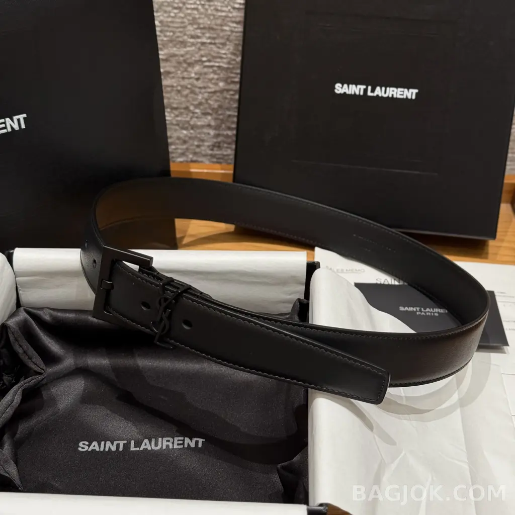 생로랑 생로랑 YSL 모노그램 레더 벨트 상세 이미지