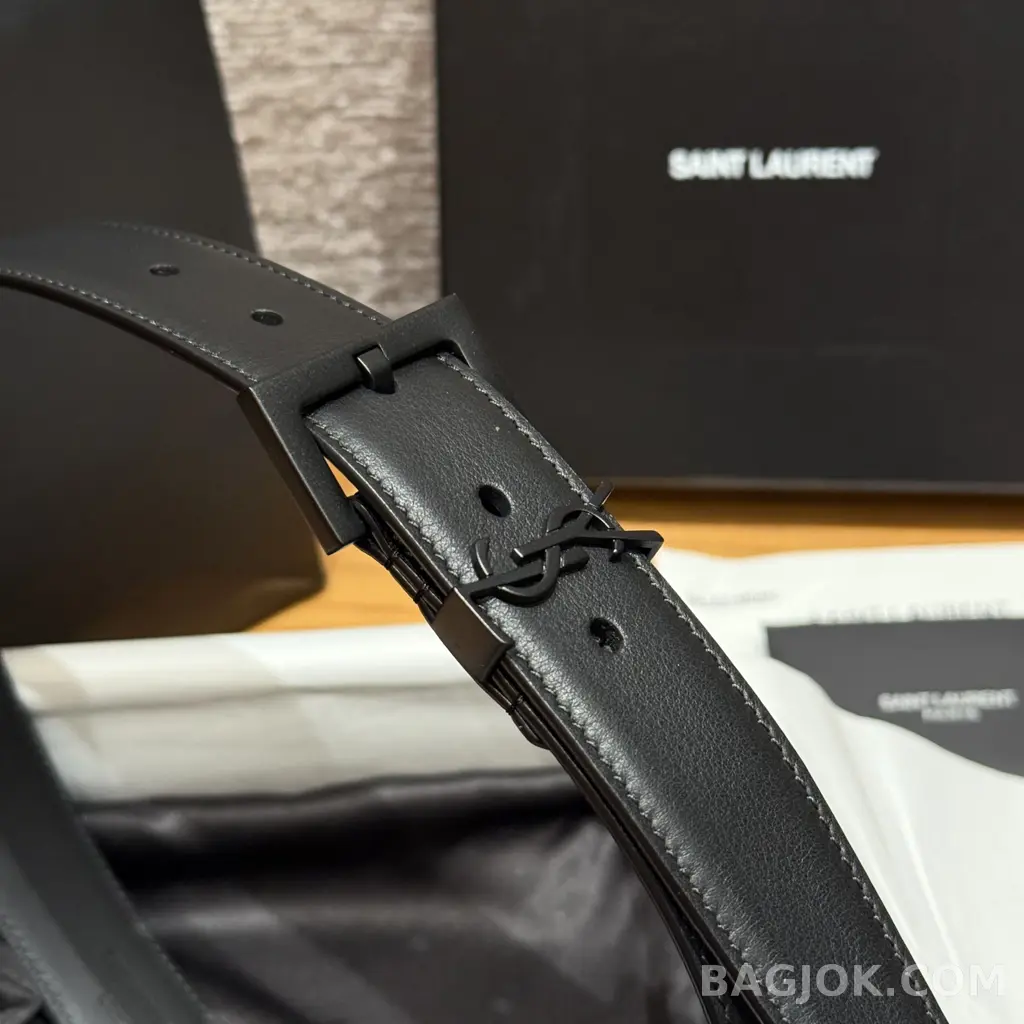 생로랑 생로랑 YSL 모노그램 레더 벨트 상세 이미지