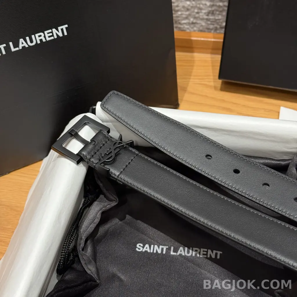 생로랑 생로랑 YSL 모노그램 레더 벨트 상세 이미지
