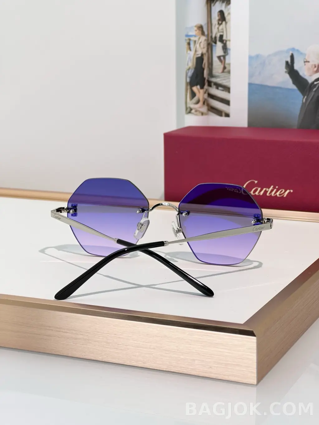 까르띠에 Cartier CT0593O Rimless Sunglasses 상세 이미지