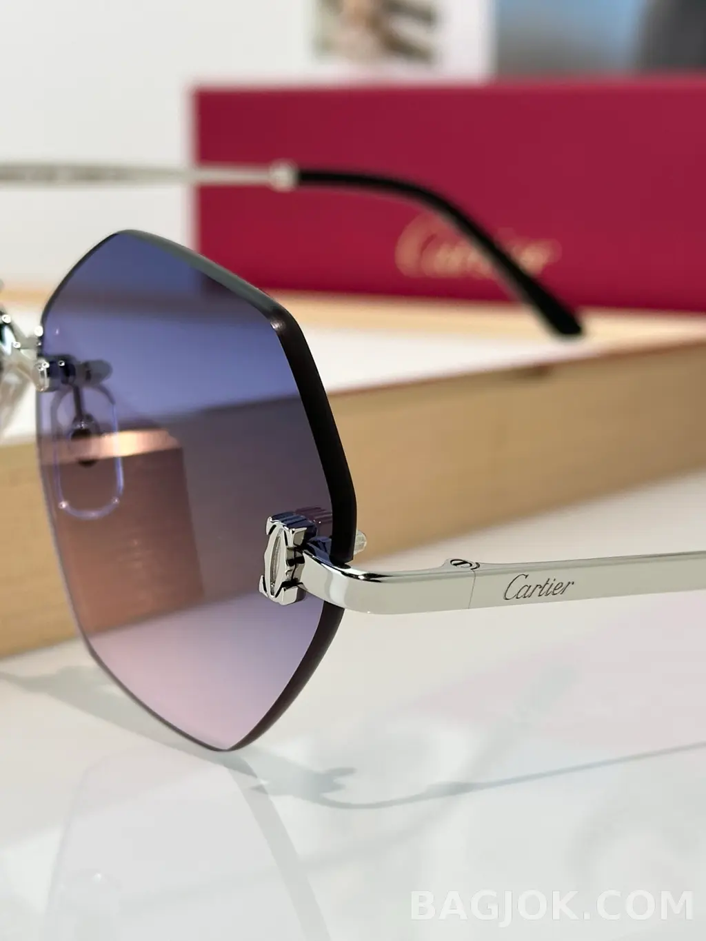 까르띠에 Cartier CT0593O Rimless Sunglasses 상세 이미지