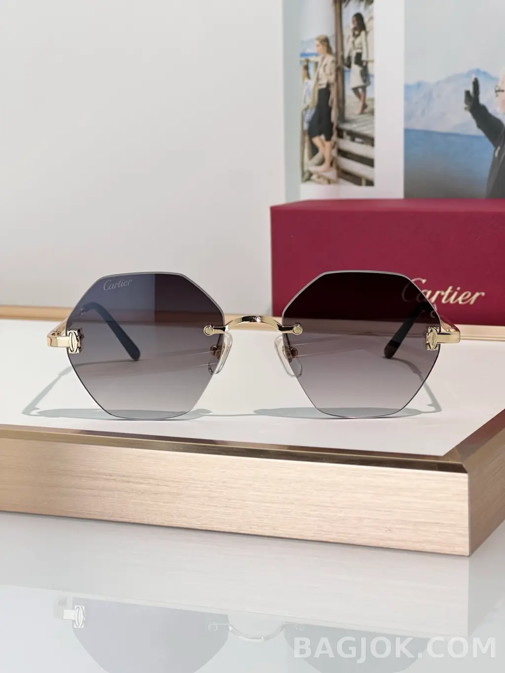 까르띠에 Cartier CT0593O Rimless Sunglasses 상세 이미지