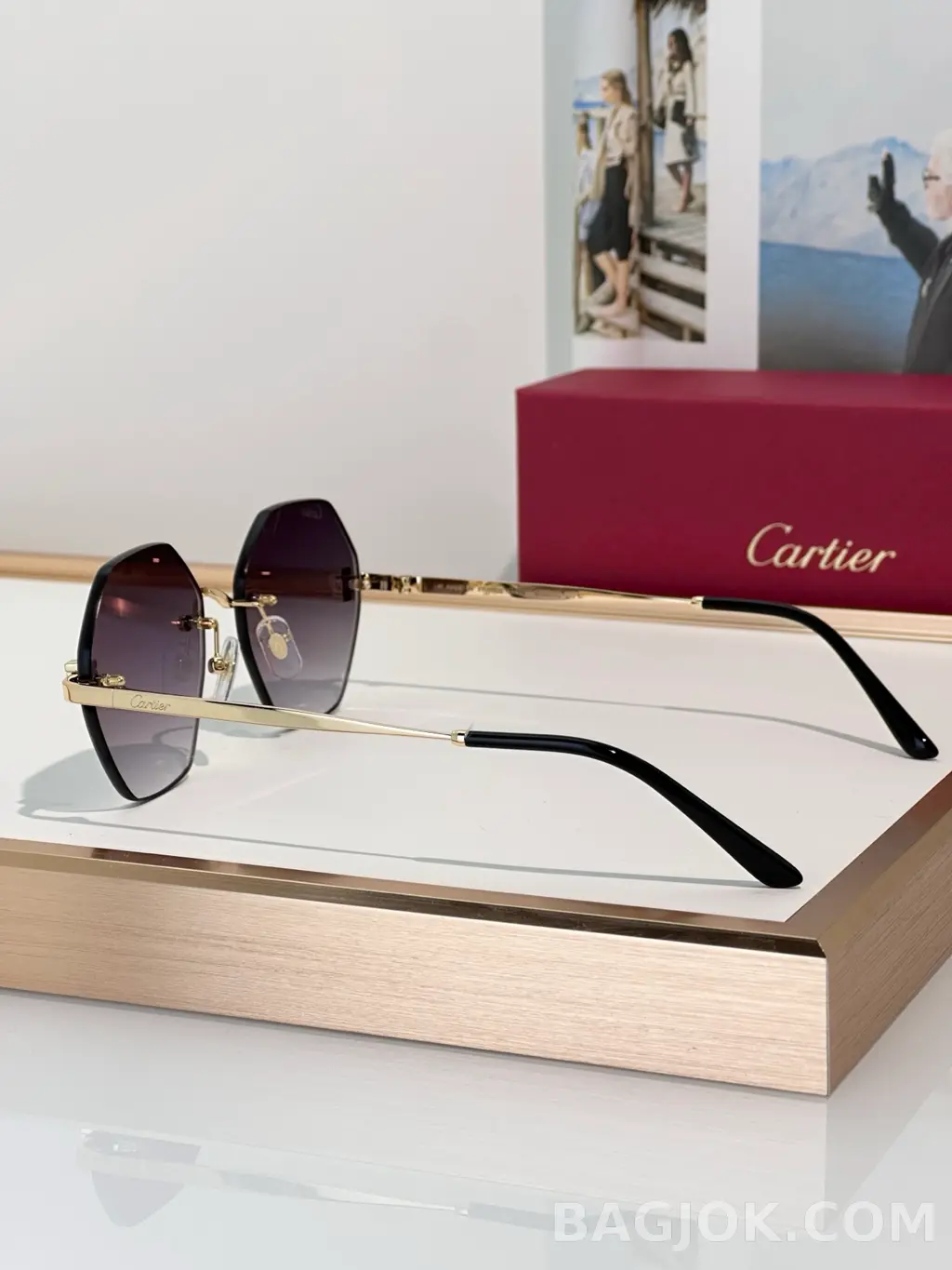 까르띠에 Cartier CT0593O Rimless Sunglasses 상세 이미지