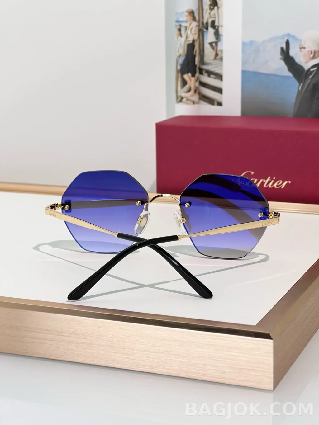 까르띠에 Cartier CT0593O Rimless Sunglasses 상세 이미지