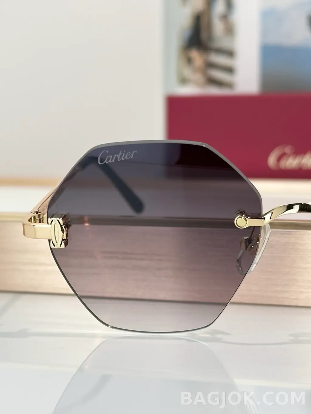 까르띠에 Cartier CT0593O Rimless Sunglasses 상세 이미지