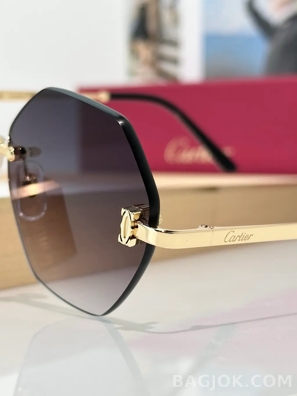 까르띠에 Cartier CT0593O Rimless Sunglasses 상세 이미지